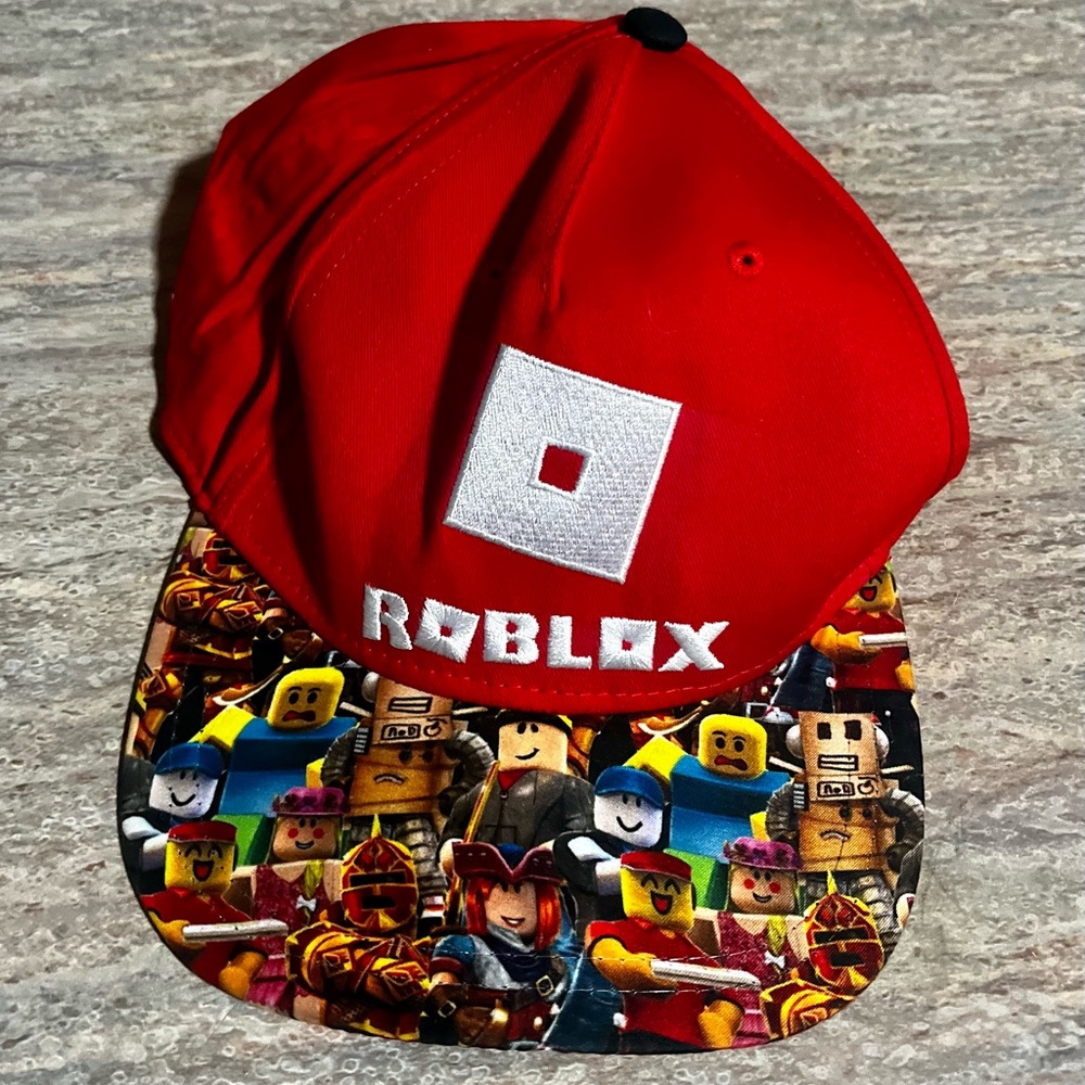 Roblox Kids Red Graphic Brim Baseball Hat